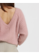 różowy sweter angora v line of Oslo