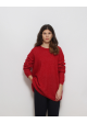 czerwony sweter just moher/wełna
